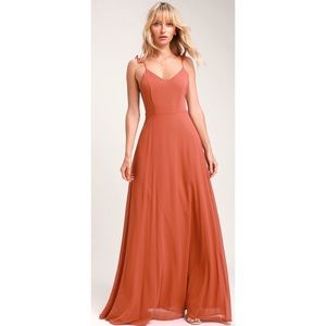 Lulus Meteoric Rise Rusty Rose Maxi Dress